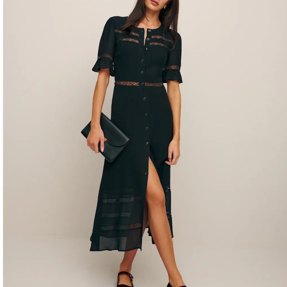 NWT Reformation Woodson Black Dress Size 4 $298